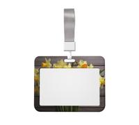 Bouquet of Daffodils Printed ID Badge Holder with Lanyard, Clear Plastic Badge Holder for Work, School, Hospital, Security - Water Resistant & Dirt Proof
