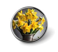 Bouquet of Daffodils Round Badge for Men Women, Durable & Stylish Lapel Pins, Lightweight Metal Badges for Shirts, Jackets, Hats