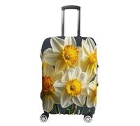 Bouquet of Daffodils Suitcase Covers Luggage Protector - Travel Elastic Baggage Case Protective, Washable Anti-scratch Large Suit Case Cover for Suitcases Fits 19-32 Inch Luggages, white, M, Flower