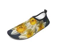 Bouquet of Daffodils Water Shoes for Men Women, Lightweight Stretch Swim Shoes with Anti-Slip Rubber Sole, Quick-Dry Aqua Socks for Pool, Beach, Surfing, Style, 10 Women/10 Men