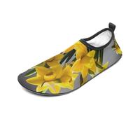 Bouquet of Daffodils Water Shoes for Men Women, Lightweight Stretch Swim Shoes with Anti-Slip Rubber Sole, Quick-Dry Aqua Socks for Pool, Beach, Surfing, Style, 14 Women/14 Men