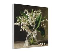 Bouquet Of Lily-Of-The-Valley Canvas Wall Art Poster Aesthetic Print Painting For Dorm Bedroom Living Room,30x30cm Framed