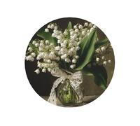Bouquet Of Lily-Of-The-Valley Round Magnetic Fridge Magnets For Kitchen Durable With Enduring Magnetism