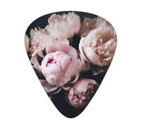 Bouquet of Pink Peonies Printed Guitar Picks 12-Piece Set - Comfortable, Versatile Plectrum for All Guitar Styles & Players