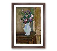 Bouquet of Roses by Suzanne Valadon Framed Print | A2 Walnut Framed Wall Art | Ready to Hang | Modern Floral Picture | Living Room Bedroom Lounge Office