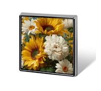 Bouquet of Sunflowers And Daisies Unisex Brooches & Pins Square Lightweight Lapel Badge Jewelry for Clothing Shawl Hat