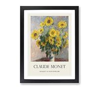 Bouquet Of Sunflowers By Claude Monet Exhibition Museum Painting Framed Wall Art Print, Ready to Hang Picture for Living Room Bedroom Home Office Décor, Black A2 (64 x 46 cm)