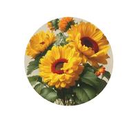 Bouquet Of Sunflowers Round Magnetic Fridge Magnets For Kitchen Durable With Enduring Magnetism