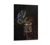 Bouquet of Violets in A Vase by Henri De Toulouse-Lautrec Painting Art Poster Canvas Wall Art Decorative Picture Prints Modern Decor 08x12inch(20x30cm)