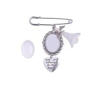 Bouquet Photo Charm Pin Brooch Making Kit Lacy Frame Charm Oval Picture Frame with Pendant for Holiday Heart Memorial Pin