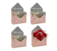 Bouquet Presentation Box, Easy Assembly Structure, 20 X 6.7 X 29.5 Cm, Flower Stripe Empty Paper Box For Valentine's Day, Floral Envelope Boxes, Foldable Design, For