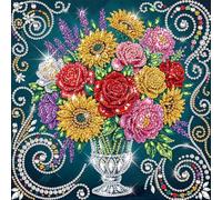 Bouquet Special Shaped 5D DIY Partial Drill Diamond Painting Kit for Adults Beginners Home Decor Diamonds Paintings Gem Art 30x30cm