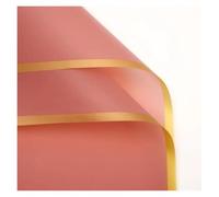 Bouquet Wrapping Paper 20 Sheets Gilt Edge Wrapping Paper Flowers Material Birthday Wedding Florist DIY For the party(Water red)