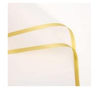 Bouquet Wrapping Paper 20 Sheets Gilt Edge Wrapping Paper Flowers Material Birthday Wedding Florist DIY For the party(White gold)