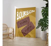 Bourbon Biscuit Print Wall Posters Art A5 A4 A3 A2 A1 Maxi Home Decor Unframed Nostalgic Trendy Artwork - 9118 Mustard (A3-297 x 420 mm)