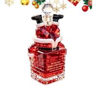 Bourbon Bottle - Funny Christmas Santa Stuck in Chimney Glass Drinkware | Novelty Beverage Bottle Home Decor For Vodka Brandy Wine | Cocktails Beer Home Bar Display Shelf