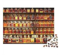 Bourbon Collection 1000pc Wine Shelf Art Heavy-duty Cardboard Jigsaw Puzzle for Brain Teaser Lovers Team Building Holiday Pastime 52x38cm/1000pcs