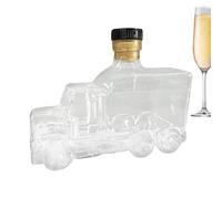 Bourbon Decanter - Vintage Truck Whiskey Container with Fun Stopper | Glass Liquor Car Bottle| Classic Semi Truck Wine Gift Set For Home Bar Wedding Birthday Hosting