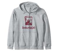 Bourbon Design for Whiskey Lovers, Bourbon Art Zip Hoodie
