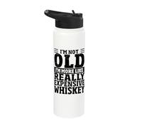 Bourbon Drinker and Whiskey Drinking Old Men Funny Stainless Steel Insulated Water Bottle
