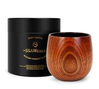 Bourbon Gifts for Men, 10oz Wooden Whiskey Glass, Charred Bourbon Drinking Glass, Wood Whiskey Cup Tumbler Accessories Cool Birthday Bar Gift for Boyfriend Husband Dad Him Brother Who Have Everything