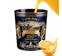 Bourbon Glass | US 250th Anniversaries Cocktail Glassware - Whiskey Drinking Cup | for Father Men Husband Bartender Enthusiast Collector Party Home Bar Restaurant Hotel Club Shelf