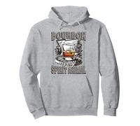 Bourbon Is My Spirit Animal Kentucky Whiskey Funny Drinking Pullover Hoodie