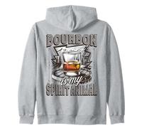 Bourbon Is My Spirit Animal Kentucky Whiskey Funny Drinking Zip Hoodie