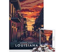 Bourbon Street Louisiana 1000 Piece Jigsaws for Adults Puzzle Stimulate Active Brain And Mind Gentle Relaxing Fun Activity (50x75cm)