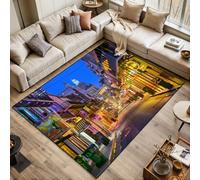 bourbon street new orleans neon citys pictures Area Rugs Living Room Large 120x170 cm Washable Vintage Soft Rug Modern Non Slip Floor Carpet Mat for Bedroom Kitchen Dining Room
