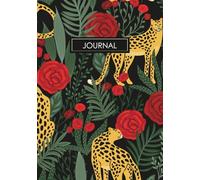 Bourgeois Original 365-Page Hardcover 7x10 Red Rose Gold Cheetah Jungle Journal Notebook | Perfect Gift for Women Teens Men Executives
