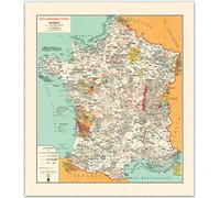 Bourguignon Vintage Map Wall Decor - Bourguignon, France Poster | Map Decor Hanging Wall Art for Bar, Hotel, Office and Home Decor | French Vintage Poster Wall Art Print Friends (16 x 20)