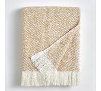 BOURINA Faux Mohair Sofa Throw Blanket Yellow 127 x 152cm