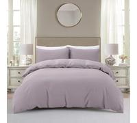 BOURINA Waffle Bedding Set Double, Soft Breathable Microfibre Quilt Cover with Pillowcases, Modern Pruple Bedding