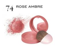 Bourjois Little Round Pot Blush 74 Rosa Ambre with Mirror & Brush - Lightweight, Long-Lasting Warm Rose Glow