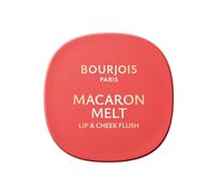 Bourjois Macaron Melt Lip & Ch lush, 3 Peach Tatin Blush, Elastic Texture of Cream Powder, Velvety Lightweight Formula, Integrated Mirror, 8 g