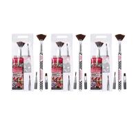 Bourjois Multi-Brush Nail Art Set - Pack of 3 for Women 3 Pc Set Fan Brush, Shader Brush, Liner Brush