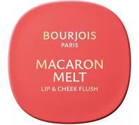Bourjois Macaron Melt Lip & Ch lush, 3 Peach Tatin Blush, Elastic Texture of Cream Powder, Velvety Lightweight Formula, Integrated Mirror, 8 g