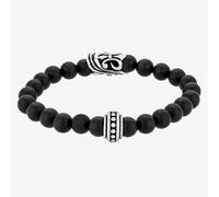 Bourne and Wilde Mens Black Agate Bead Bracelet UR06-07