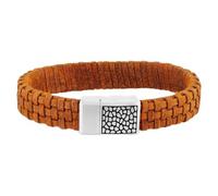 Bourne and Wilde Mens Tan Brown Woven Leather Bracelet OSB-2257SBN