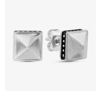 Bourne and Wilde Stainless Steel Square Pyramid Stud Earrings OSE-221S-MATT