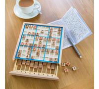 Coopers of Stortford - Wooden Sudoku Puzzle Game with Number Tiles and Storage Tray - Reusable Brain Training Board Made from Sustainable Wood