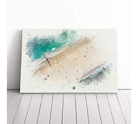 Bournemouth Beach in Abstract | Canvas Wall Art Print | Framed & Ready to Hang Picture | Modern Home Decor for Living Room, Bedroom, Kitchen or Office | 30x20 Inches