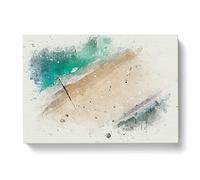 Bournemouth Beach In Abstract Modern Art Canvas Wall Art Print Ready to Hang, Framed Picture for Living Room Bedroom Home Office Décor, 76x50 cm (30x20 Inch)