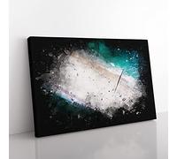 Bournemouth Beach Paint Splash Modern Art Canvas Wall Art Print Ready to Hang, Framed Picture for Living Room Bedroom Home Office Décor, 50x35 cm (20x14 Inch)