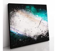 Bournemouth Beach Paint Splash Modern Canvas Wall Art Print Ready to Hang, Framed Picture for Living Room Bedroom Home Office Décor, 50x50 cm (20x20 Inch)