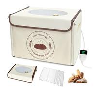 Bourske Bread Dough Proofing Box with Heater, Temperature & Timer Control, Humidity Display Electric Bread Proofer, Proofing Accessories for Making Sourdough, Bread, Pizza, Yogurt(UK plug)