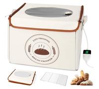 Bourske Bread Dough Proofing Box with Heater, Temperature & Timer Control, Humidity Display Electric Bread Proofer, Proofing Accessories for Making Sourdough, Bread, Pizza, Yogurt