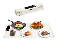 Bourske Food Warming Mat,Portable & Rollable Electric Warming Tray with 6 Temperature Settings, 5 Timers and Safety Lock,Silicone Heating Mat for Home Dinners,Parties,Gatherings,Buffet (50-100℃)