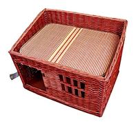 Bousige Dog Bed for Large Medium Small Dogs, Multifunction 2-Layer Pet Dog Bed Rattan Nesting Dog Cave Bed Dog Basket with Cotton and Cooling Mattress(B,66X48X40X50CM)